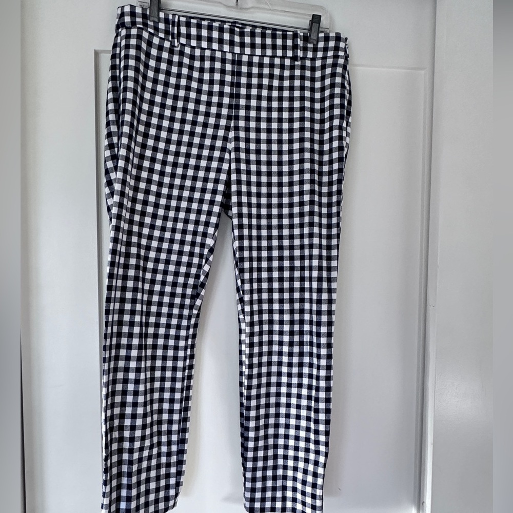 NWT J. Crew Winnie gingham pants, size 10.